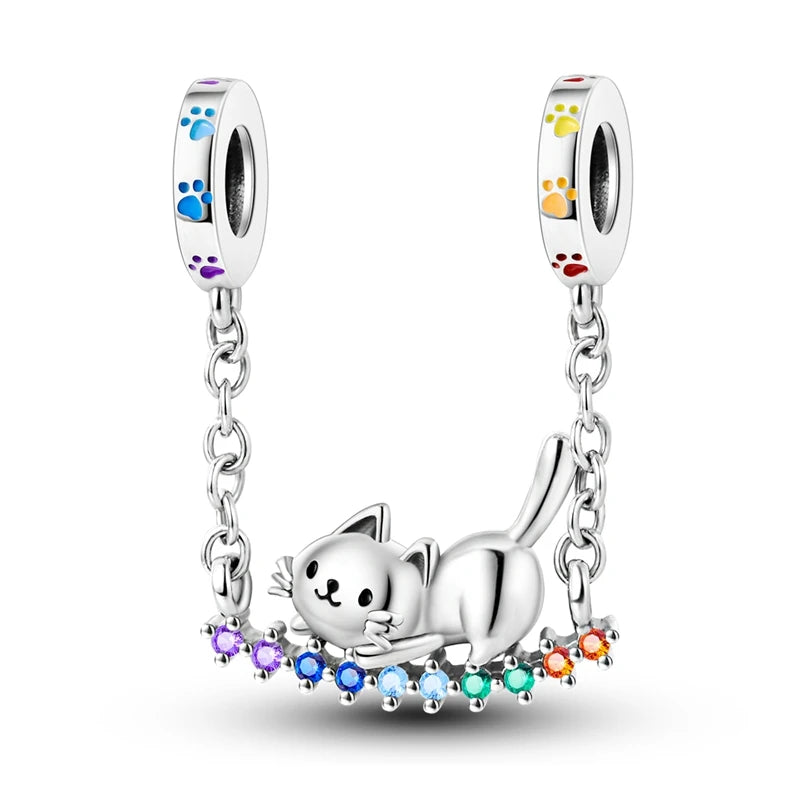 Safety Chain- Rainbow Kitty